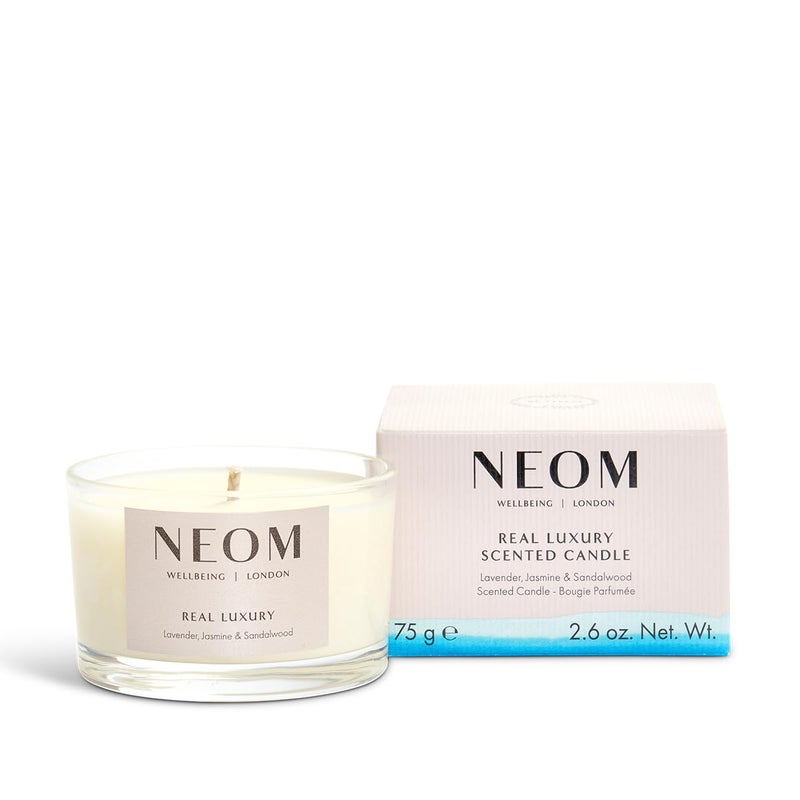 NEOM - Candle, Travel Size | Lavender, Jasmine & Rosewood | Scented Candles for On-The-Go | Luxury Aromatherapy Candles | Essential Oil Candle | Tranquil & Relax | Signature De-Stress Scent - Image 1